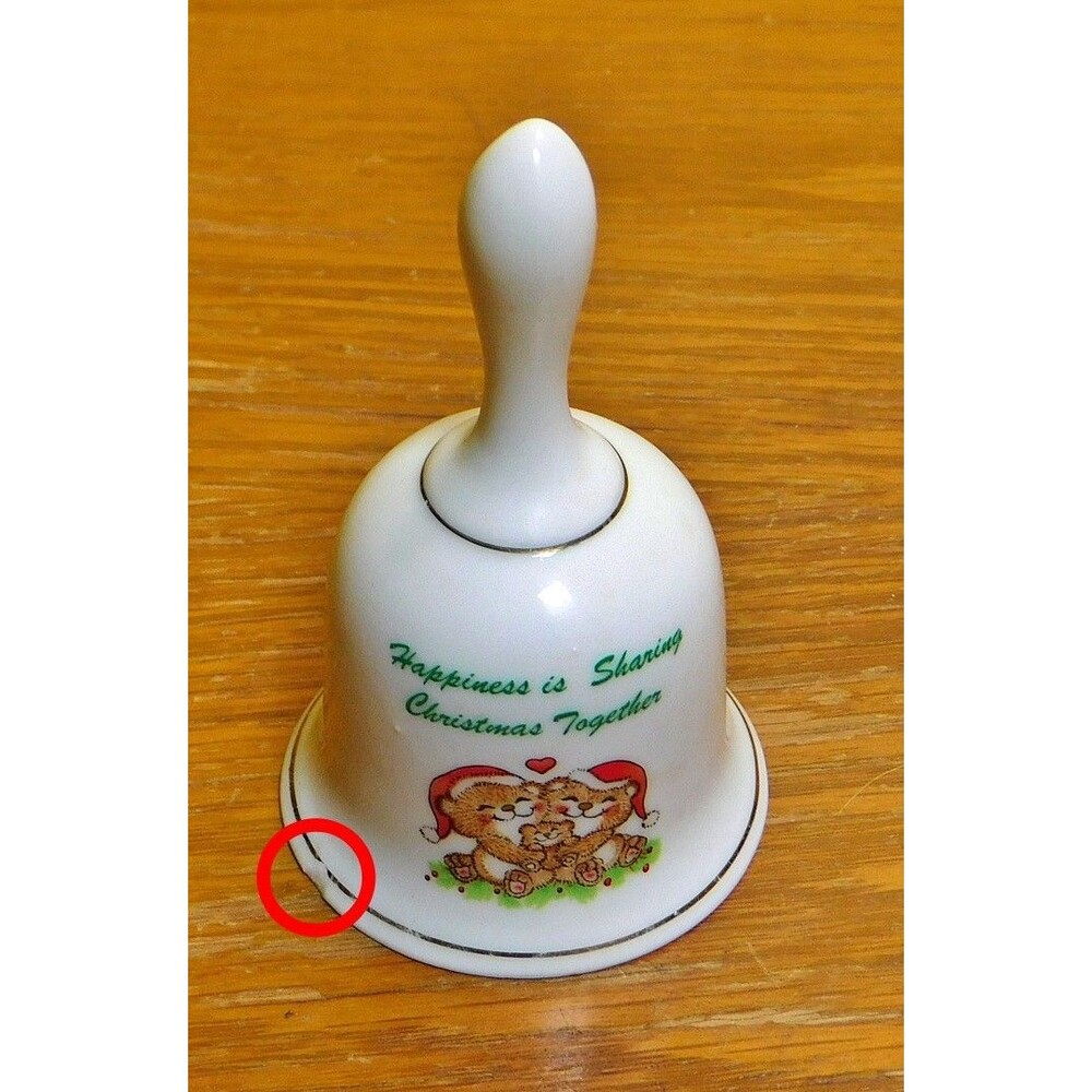 Vintage Porcelain Christmas Bell by Russ Berrie & Co.